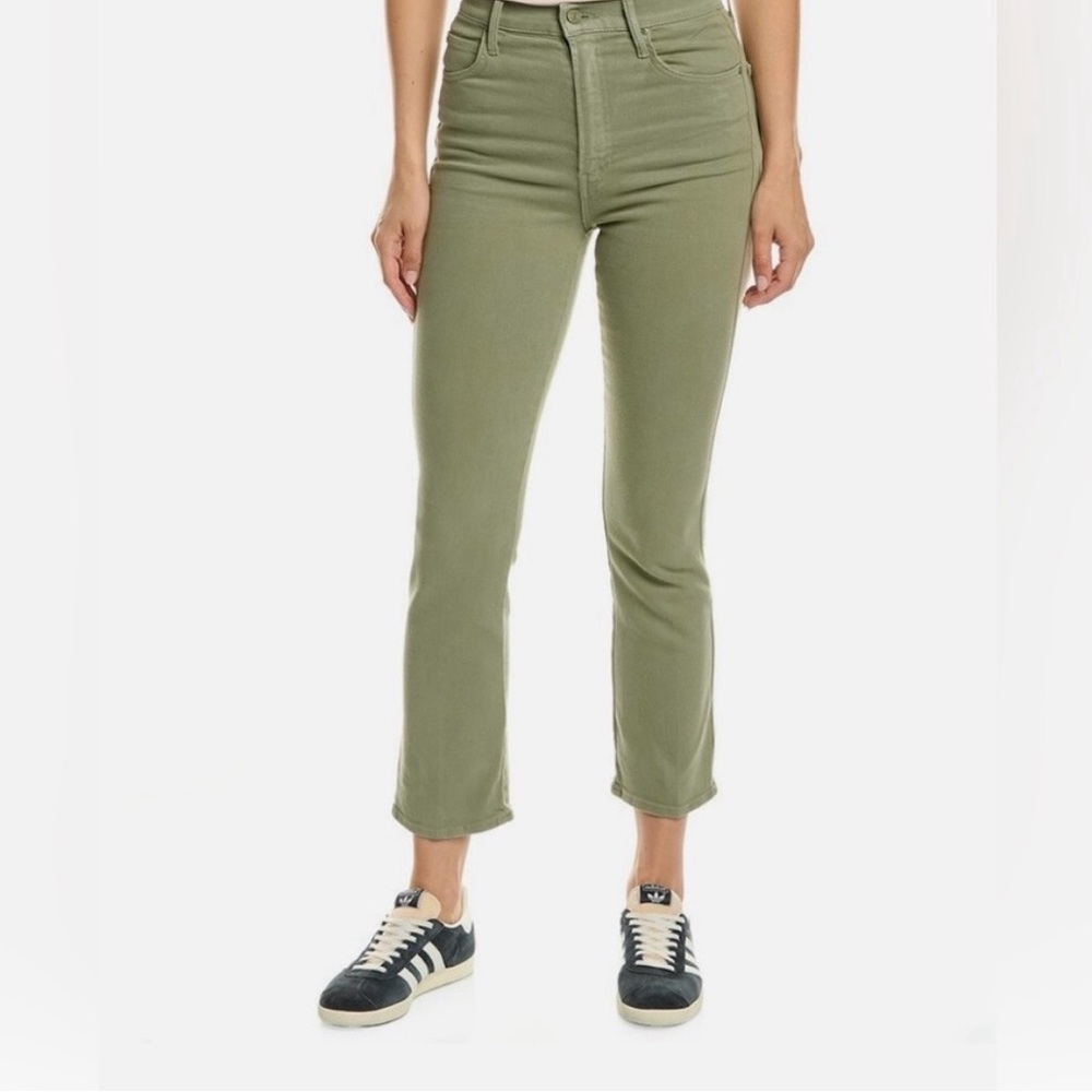 Mother Jeans Dazzler Straight Jeans in Oil Green Size 28
